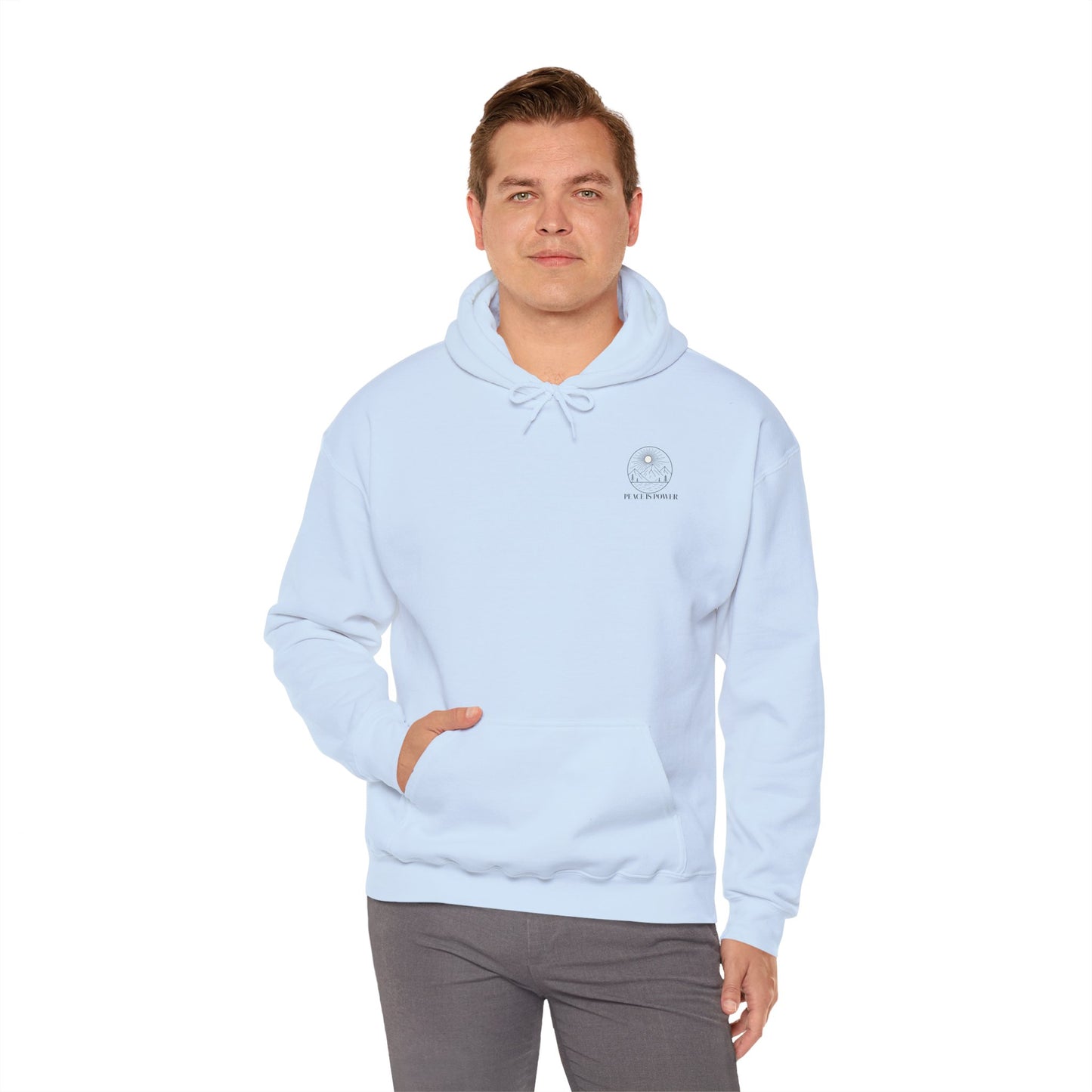 Peace is Power – Minimal Mountain Sunrise Hoodie