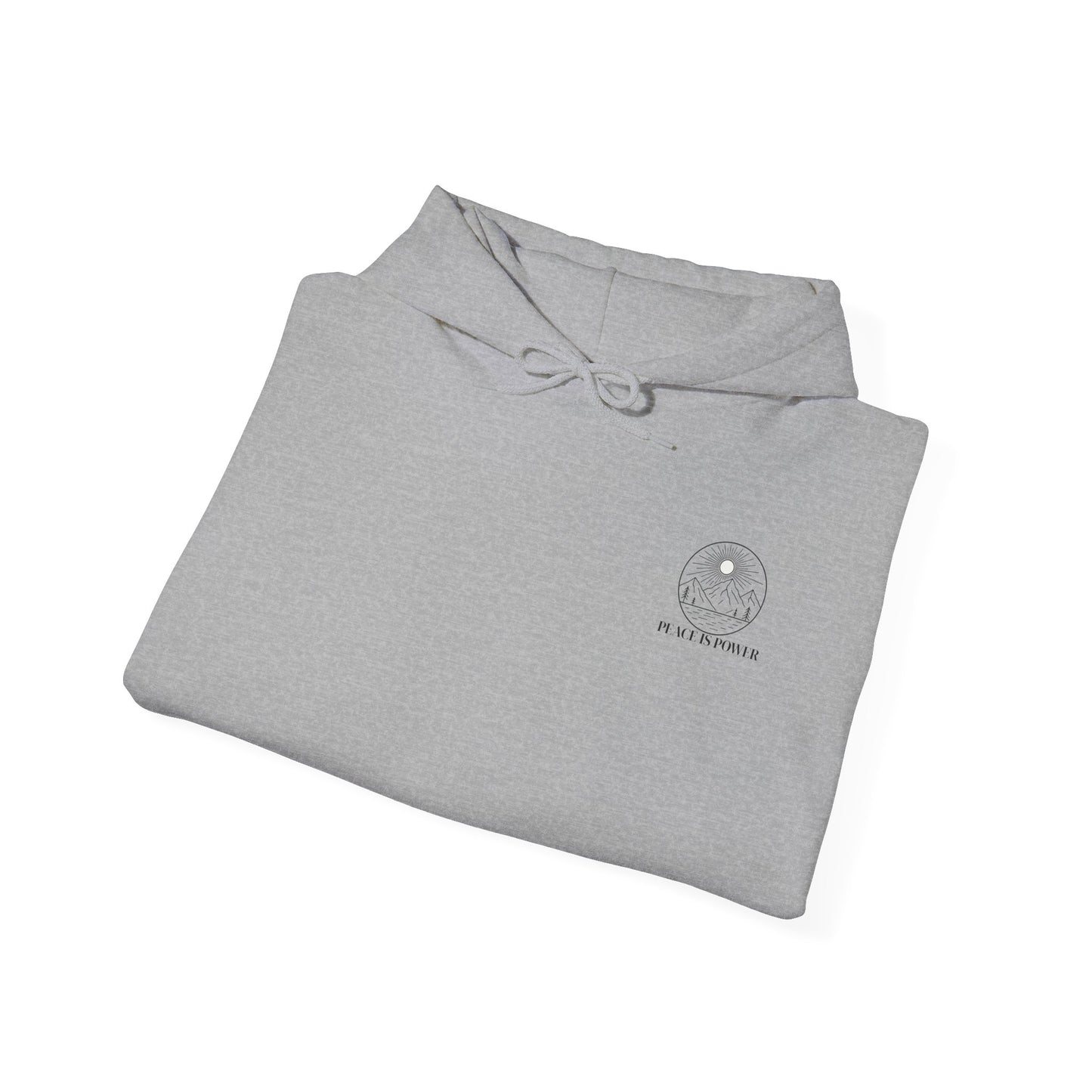 Peace is Power – Minimal Mountain Sunrise Hoodie