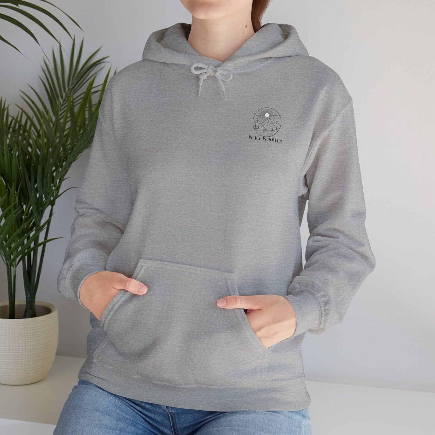 Peace is Power – Minimal Mountain Sunrise Hoodie