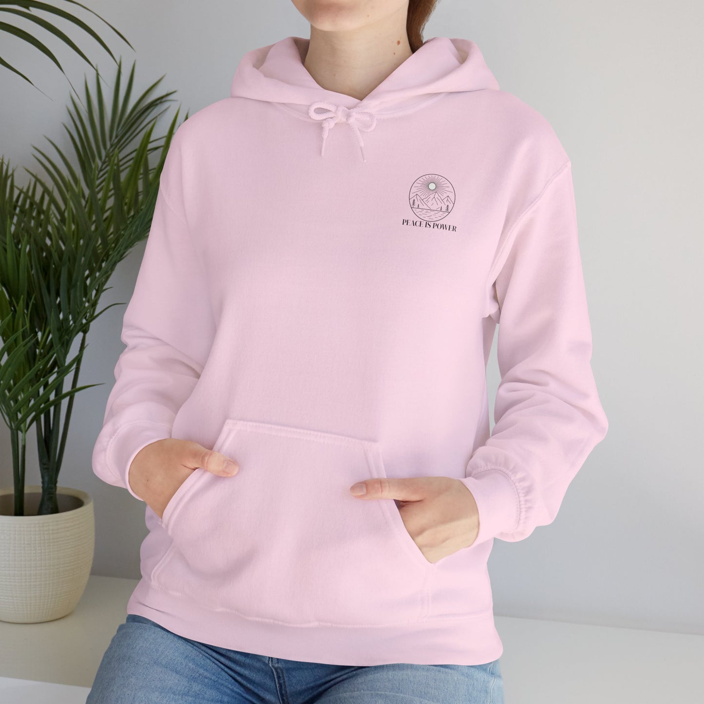 Peace is Power – Minimal Mountain Sunrise Hoodie